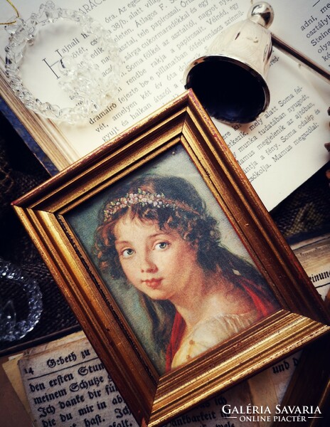 Antique picture little girl print