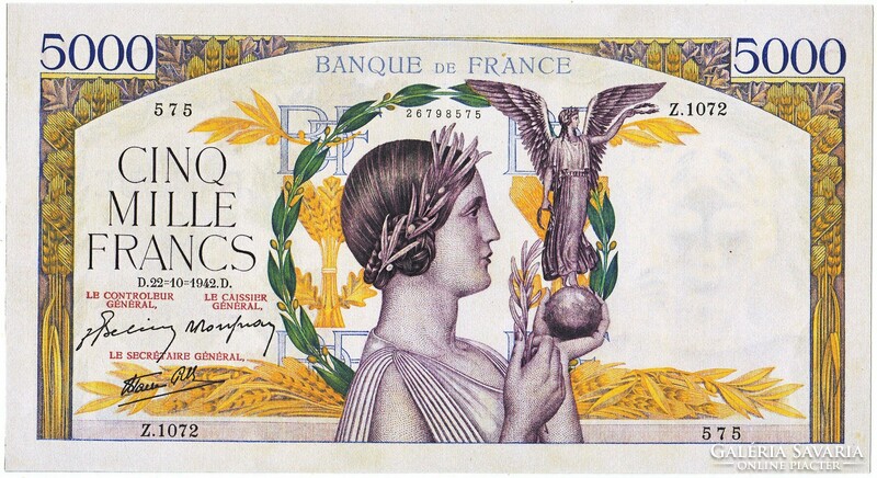 France 5000 francs 1942 replica