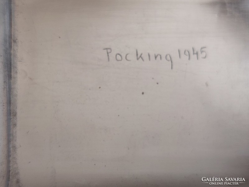 Háború, fogoly-és menekülttábor, amerikai vezetésű,a német Pockingban, 1945. cigarettás doboz