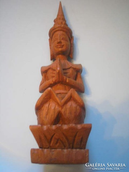 U8 Asian Richly Carved Large Sitting Meditation Statue Rarity 23-inch Showcase
