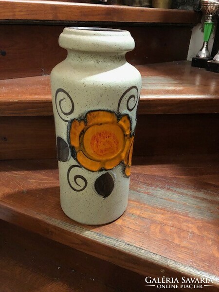 Kerámia váza, német, jelzett, 36 cm-es magasságú, vintage.