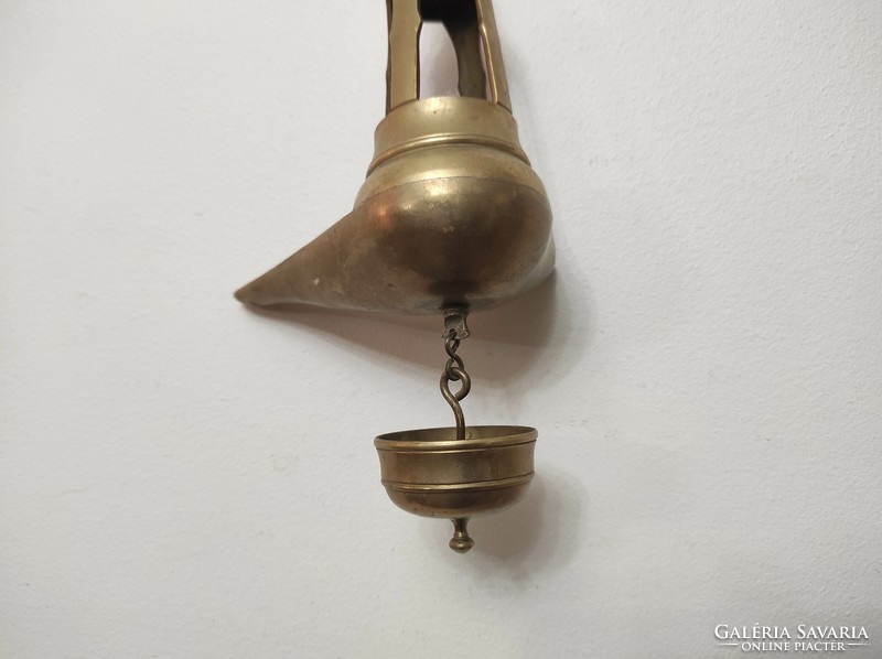 Antik arab mécses olaj lámpás Marokkó Algéria réz hordozható török olajmécses Nr.5 6698