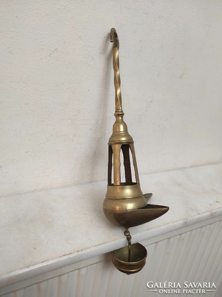 Antique Arab candlestick oil lantern Morocco Algeria copper portable Turkish oil candlestick nr.5 6698