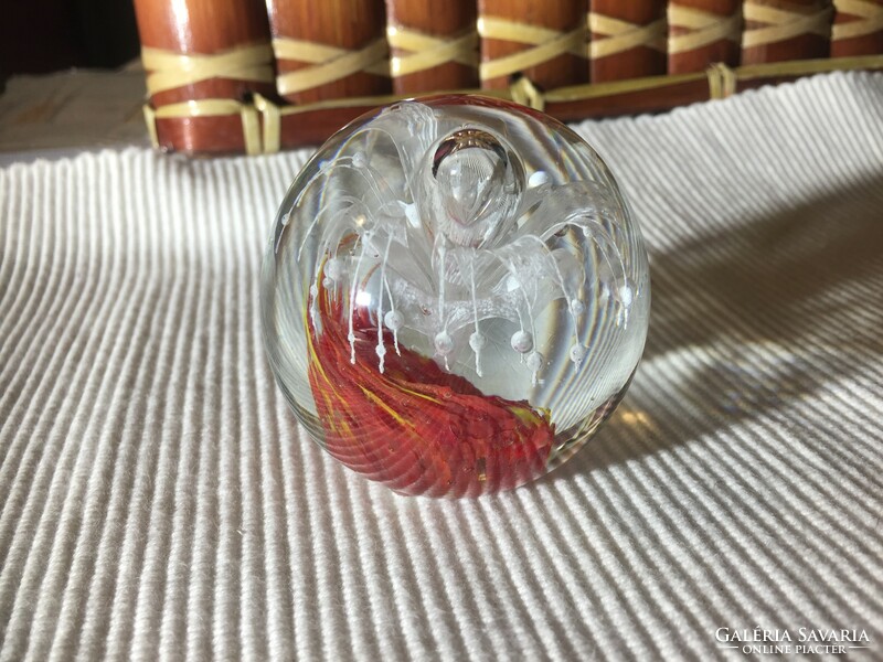 Murano or Czech wonderful glass letter weight - red (m2)