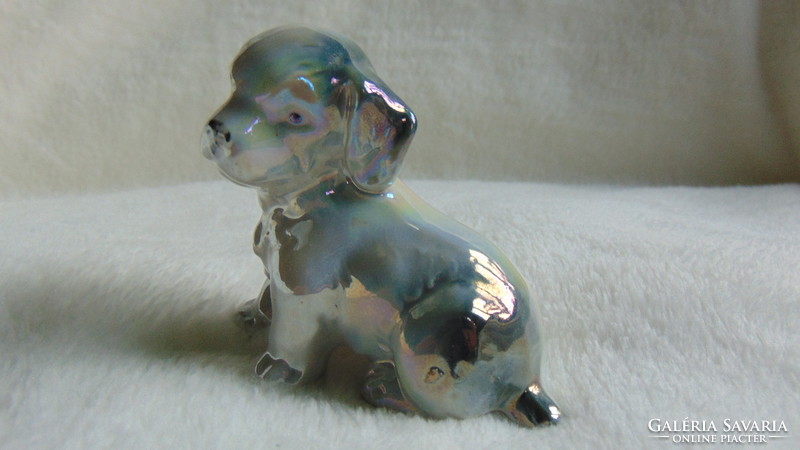 Porcelain luster glazed puppy, dog