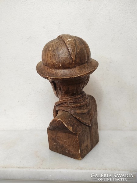 Antique copper miner statue hollow mine wood imitation clay or plaster casting nr.4 6695