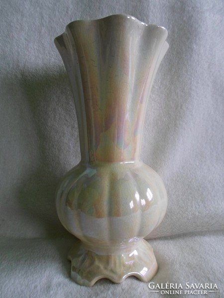 Antik, nagy méretű jelzett lüszteres váza  28,5 cm