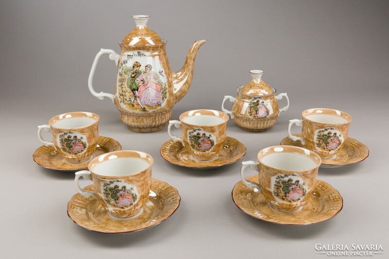 Wloclawek Polish porcelain tea v. Coffee set, for 5 people.