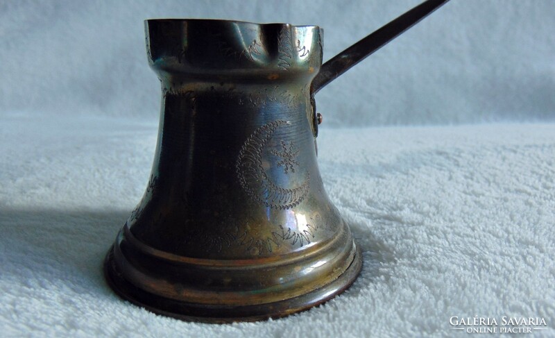 Antique handmade Turkish coffee maker, kettle, spout