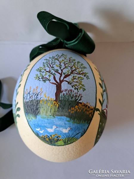 Ostrich egg with 4 seasons coloring