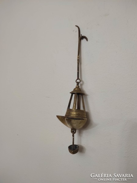 Antique Arab candlestick oil lantern Moroccan Algeria copper portable Turkish oil candlestick 309 6697