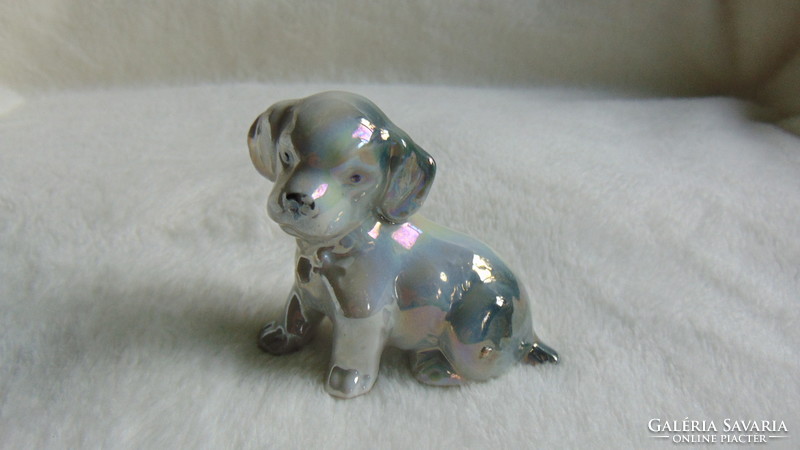 Porcelain luster glazed puppy, dog