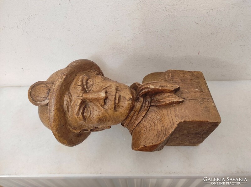 Antik réz bányász szobor vájár bánya fa utánzatú agyag vagy gipsz öntvény Nr.4 6695