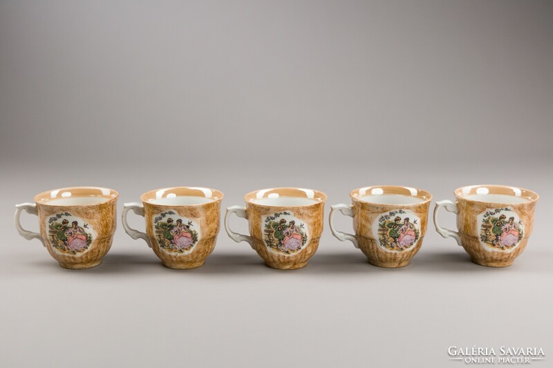 Wloclawek lengyel porcelán teás v. kávés készlet, 5 személyes.