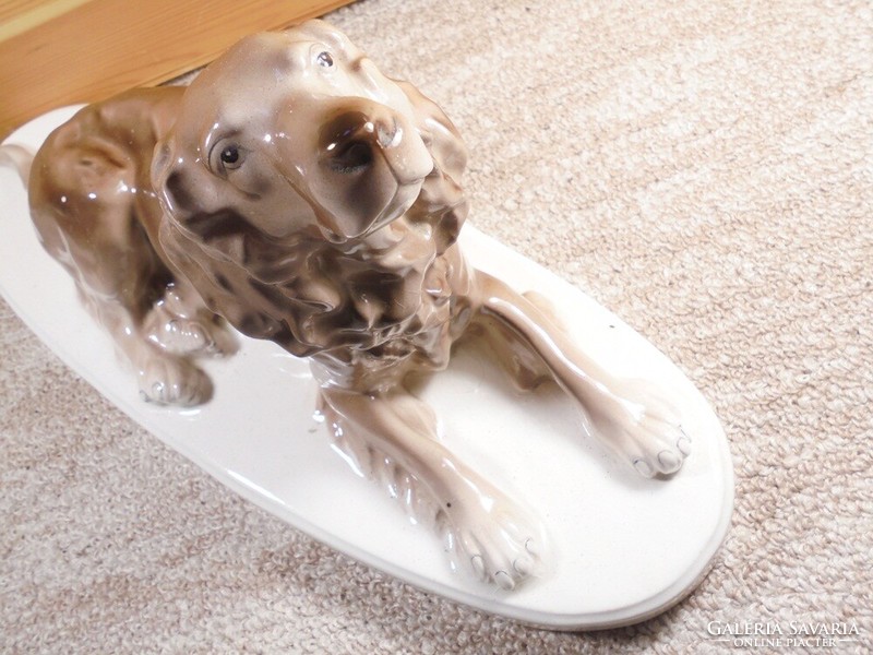 Retro régi jelzett kerámia kutya kutyus Gránit jelzéssel figura szobor