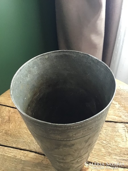 Antique handmade pewter cup