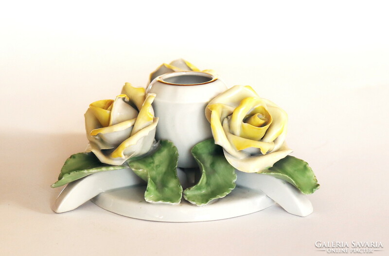 Herend tertia candle holder with roses