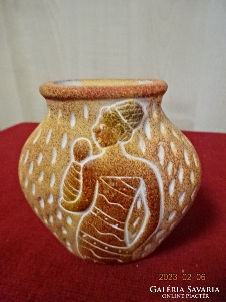 Glazed ceramic vase with rice grain pattern. Jokai.