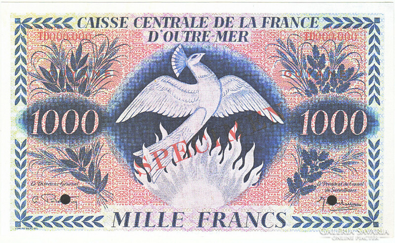French Guiana 1000 Guyanese francs 1947 replica