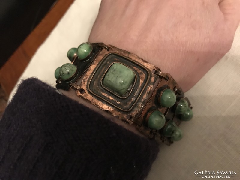 Beautiful!!! Industrial artist bracelet from the 70s with ceramic decoration