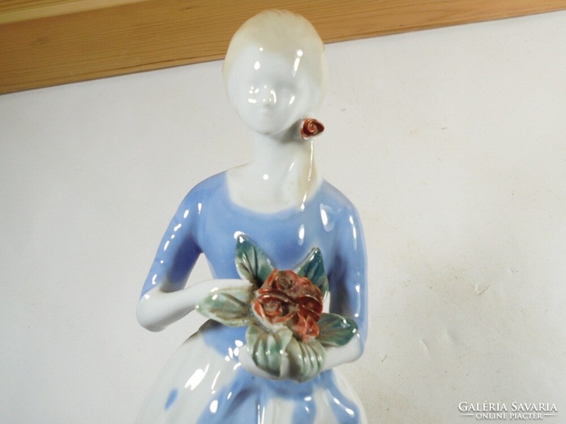 Régi retro porcelán hölgy nő figura szobor