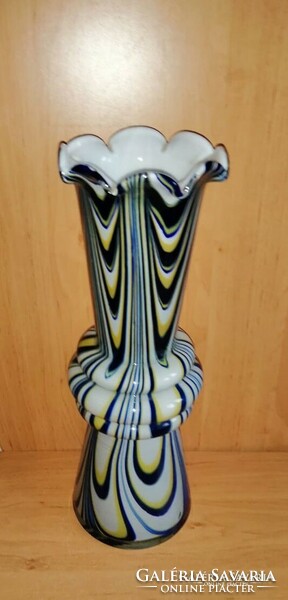 Régi több színű üveg váza 37 cm (1/d)