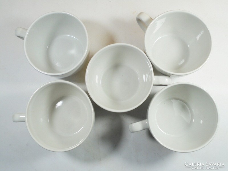 Old retro ceramic mug cup with flower pattern 5 pcs