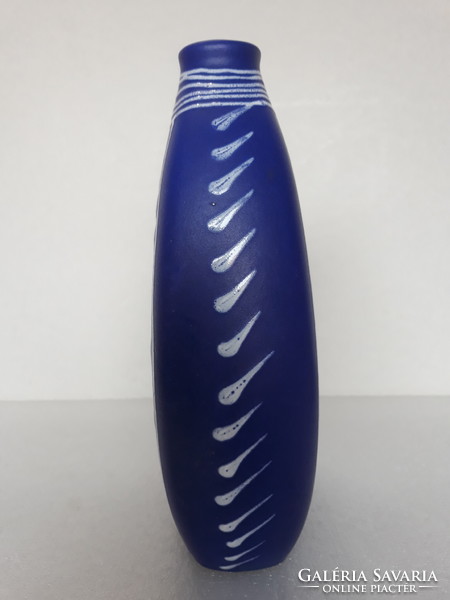 Gyönyörű kékfestő mintás Barth Lídia kerámia váza