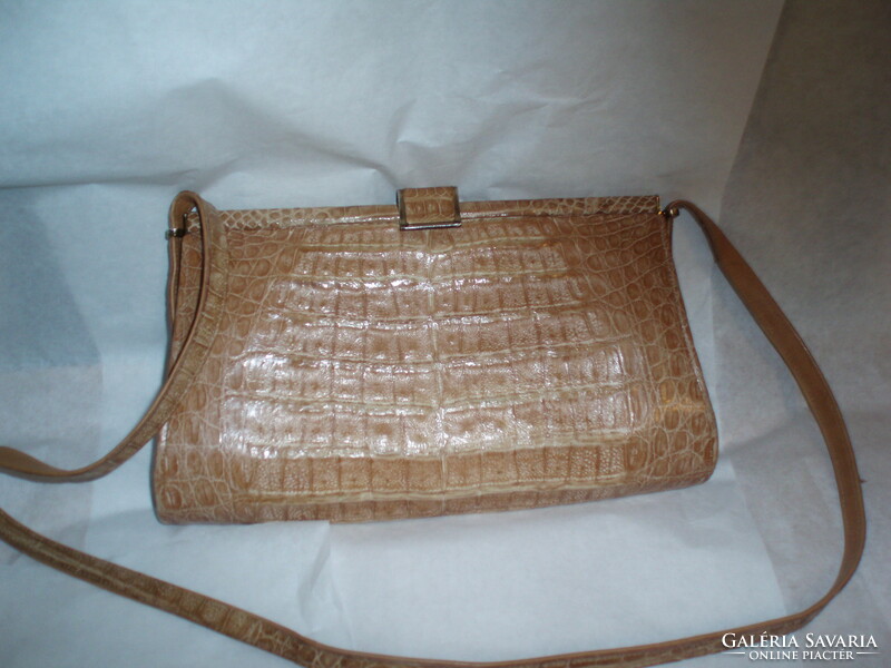 Vintage crocodile leather shoulder bag
