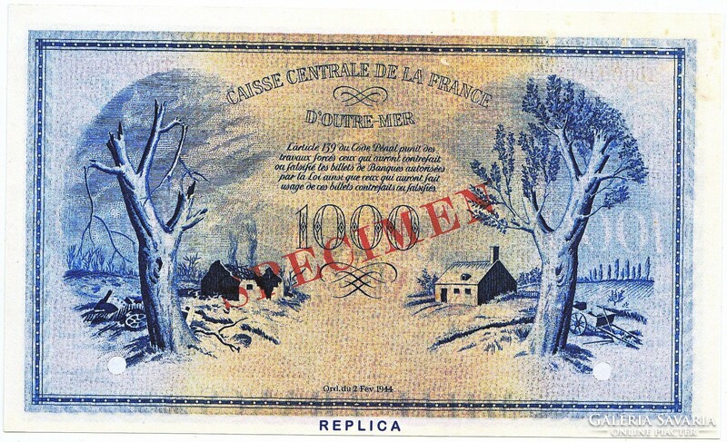 Francia Guyana  1000   guyanai frank 1947 REPLIKA