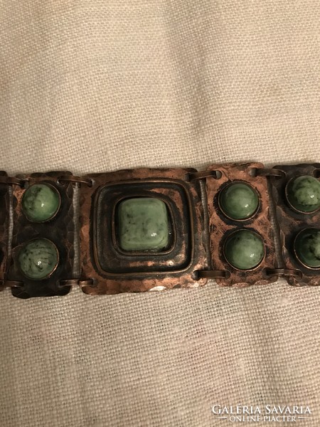 Beautiful!!! Industrial artist bracelet from the 70s with ceramic decoration