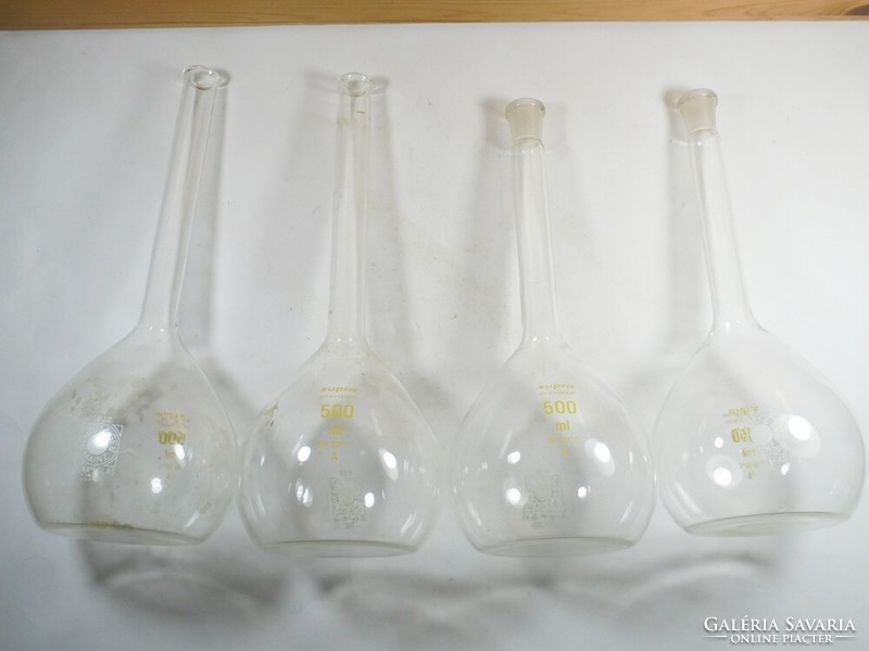 Laboratóriumi üveg tégely - 500 ml - Schott & Gen Mainz Jenaer Glas kb. 1970-es évekből 4 db Supra