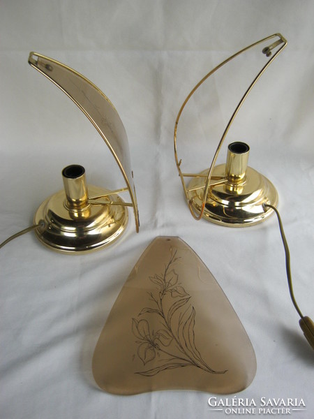 Pair of decorative glass lamps