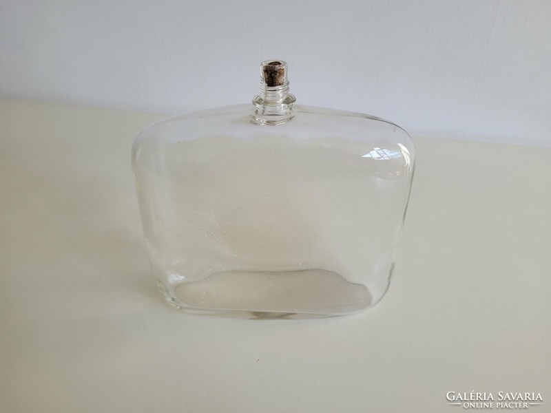 Old large perfume glass square cologne perfume bottle 17 cm