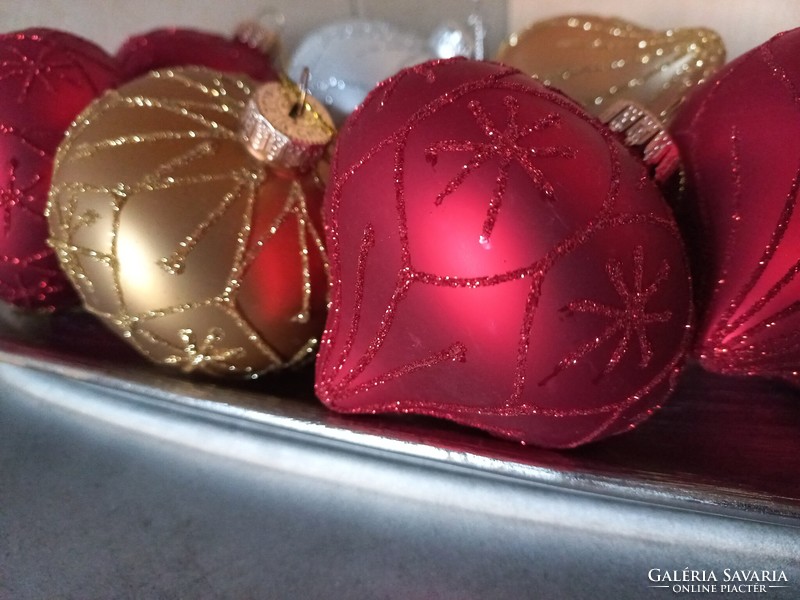 Onion-shaped glass Christmas tree ornaments 8 cm