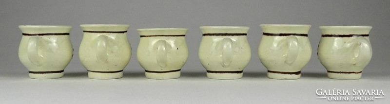 1L703 old small Corundian earthenware mug set of 6 pieces