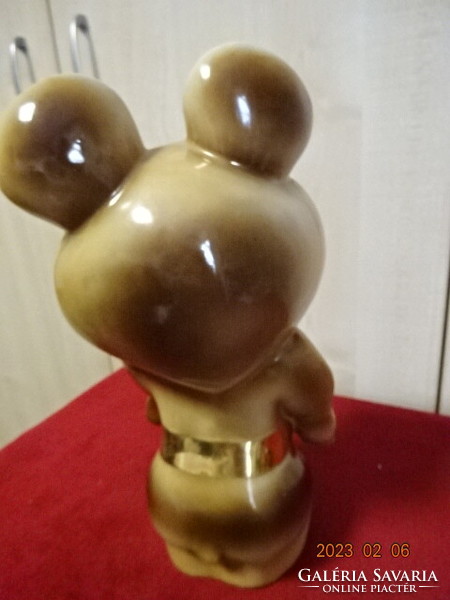 Russian Dulevo porcelain, giant 30 cm tall teddy bear from the 1980 Moscow Olympics. Jokai.