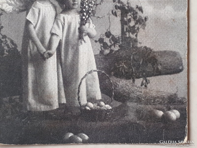 Old Easter postcard photo postcard for children