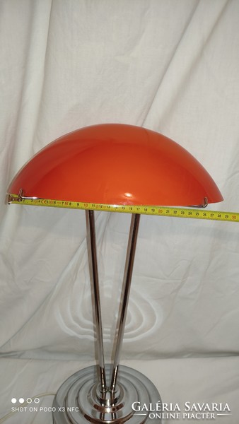 Very rare beauty art deco glass and chrome metal table lamp ikea dome lamp