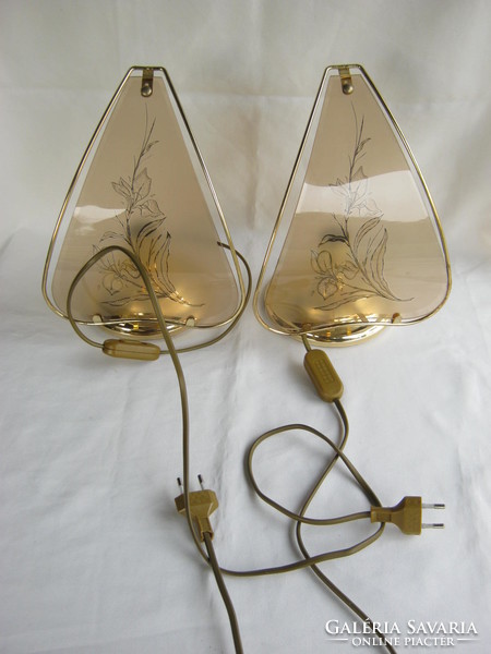 Pair of decorative glass lamps