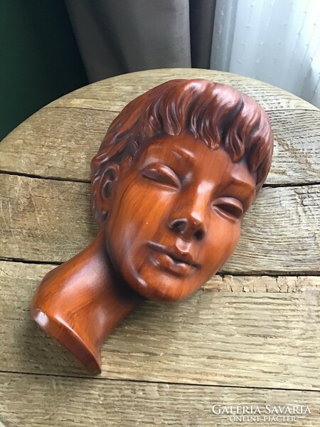 Old German art deco style ceramic wall mask