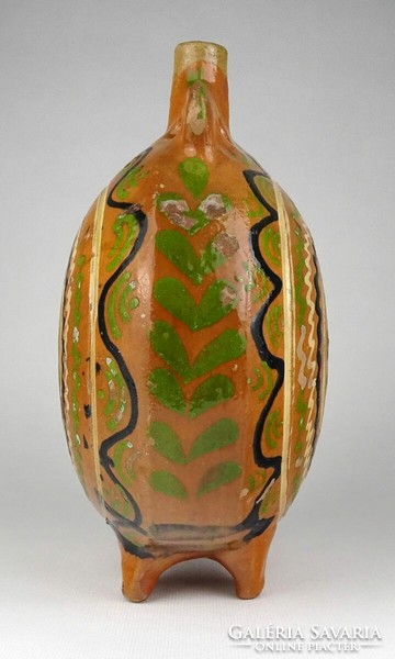 1L706 antique painted earthenware water bottle 24 cm