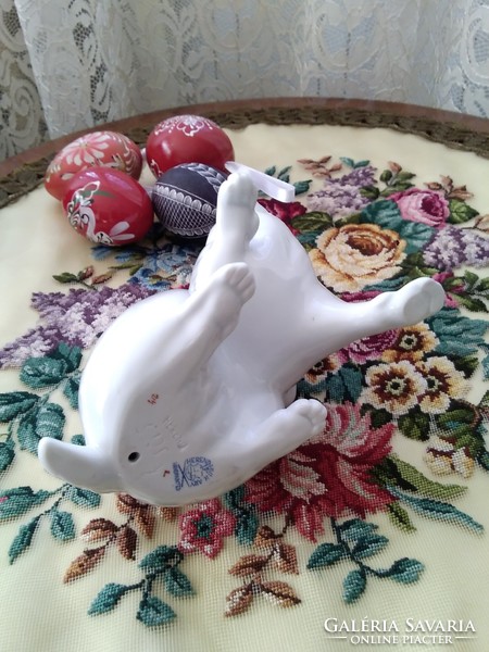 Herend white bunny with pink ears and red eyes for the festive table!