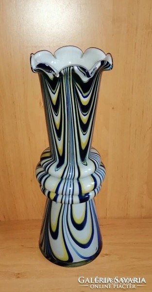 Régi több színű üveg váza 37 cm (1/d)
