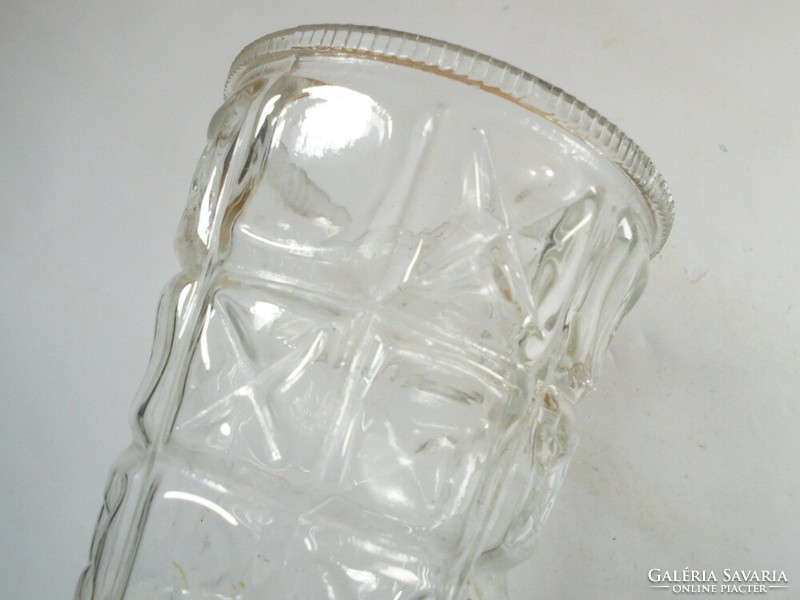 Retro régi üveg váza domború mintás