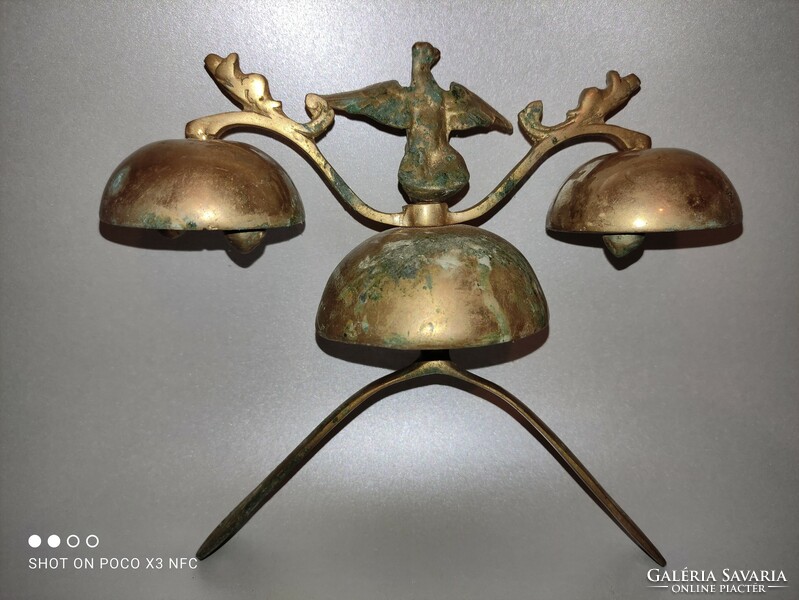 Antique genuine copper sleigh bell for reindeer and horse, three pieces available, price per piece, video also available