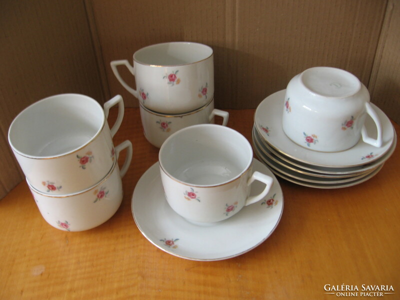 Small pink antique art deco tea and coffee set made in Czechoslovakia