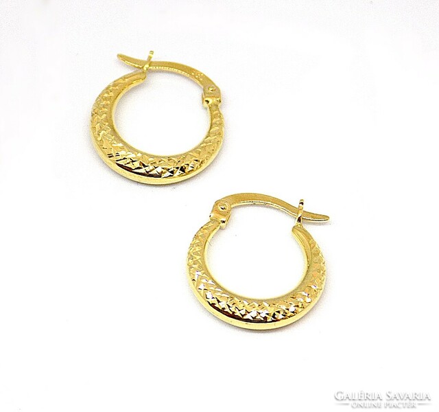 Engraved gold hoop earrings (zal-au114065)