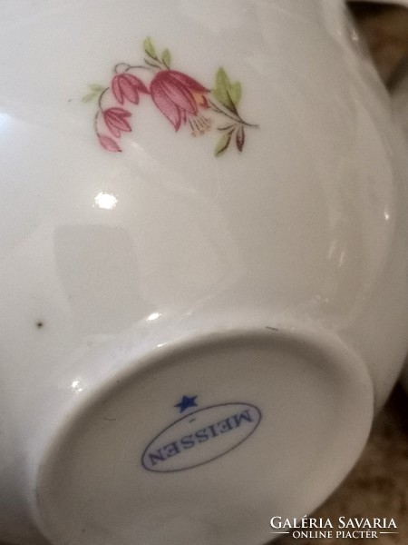 Gyönyörű Meissen, 6 személyes finom porcelán teás készlet