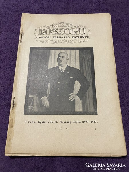 Koszoru is the newsletter of the Petőfi company, 1935